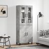 vidaXL Highboard betonggr&aring; 69,5x34x180 cm konstruert tre