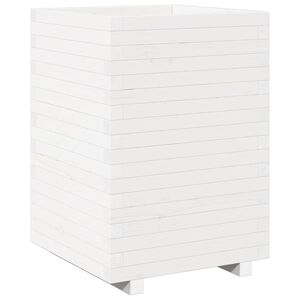 vidaXL Plantekasse hvit 50x50x72,5 cm heltre furu