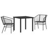 vidaXL Hage Spisegruppe 3 stk. Svart polyrotting