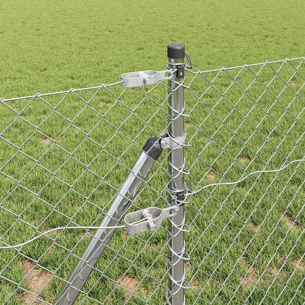 vidaXL Gjerdep&aring;le s&oslash;lv 10 x 0,8 m (40 x 40 mm mesh) St&aring;l