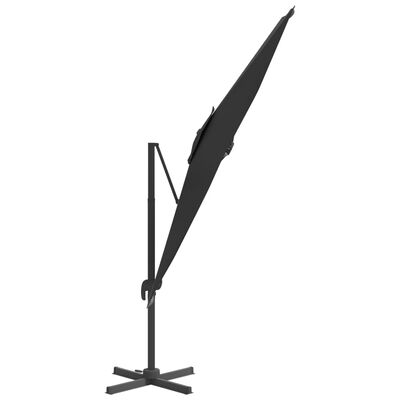 vidaXL Hengeparasoll med LED svart 400x300 cm