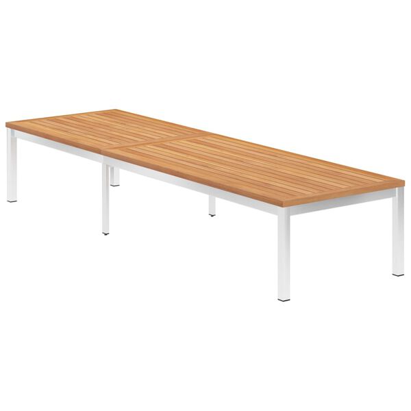 vidaXL Solseng heltre teak og rustfritt st&aring;l