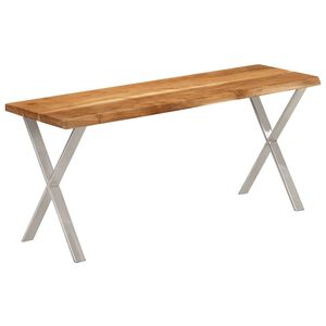 vidaXL Benk med naturlig kant 105 cm heltre akasie