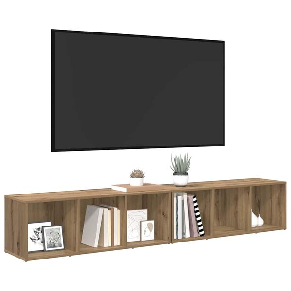 vidaXL TV-benksett 2 pcs Artisan Eik 37 x 35 x 107cm Konstruert tre