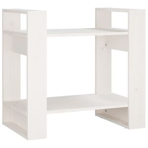 vidaXL Bokhylle/romdeler hvit 60x35x57 cm heltre furu