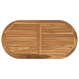 vidaXL Bordplate Oval Massivt Teaktre Naturlig