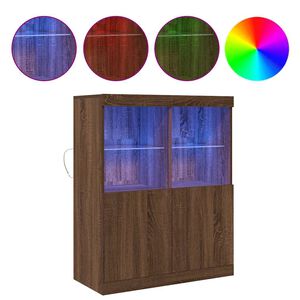 vidaXL Skjenk brun eik 81x37x100 cm konstruert tre