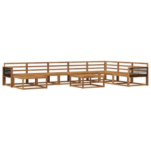 vidaXL Utend&oslash;rs sofa-sett 9 pcs Naturlig Solid akasietre