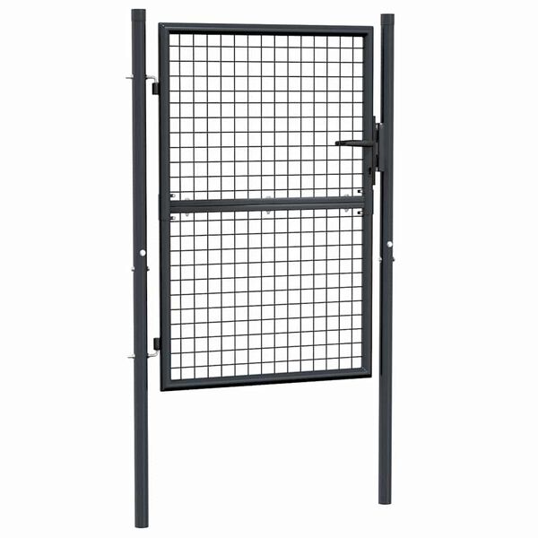 vidaXL Hageport av netting galvanisert stål 100x125 cm grå