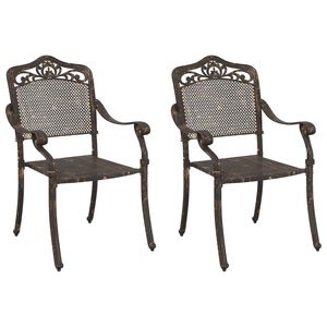 vidaXL Hage Stol 2 stk. Bronse Aluminium
