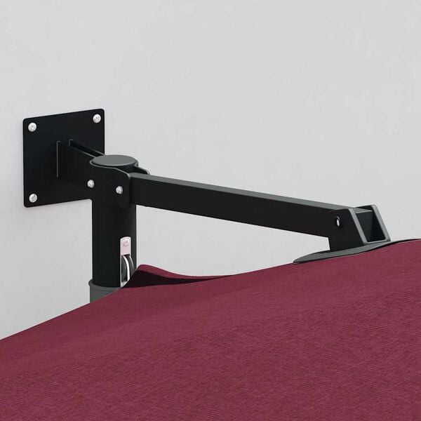 vidaXL Hageparasol Rød og svart 248 x 248 x 148 cm Polyester og stål