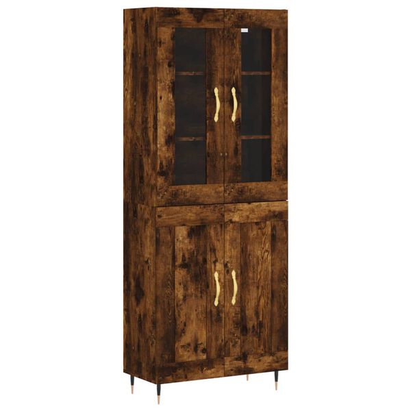 vidaXL Highboard r&oslash;kt eik 69,5x34x180 cm konstruert tre