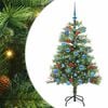 vidaXL Kunstig juletre med LED -stripelys gr&oslash;nn 150 cm PVC og metall