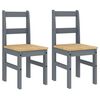 vidaXL Spisestoler 2 stk PANAMA gr&aring; 40x46x90 cm heltre furu
