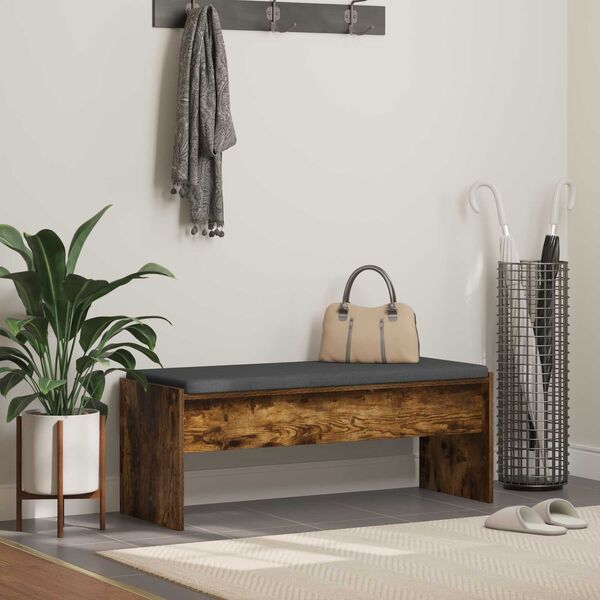 vidaXL Gangbenk med pute R&oslash;kt eik 103 x 38 x 40 cm