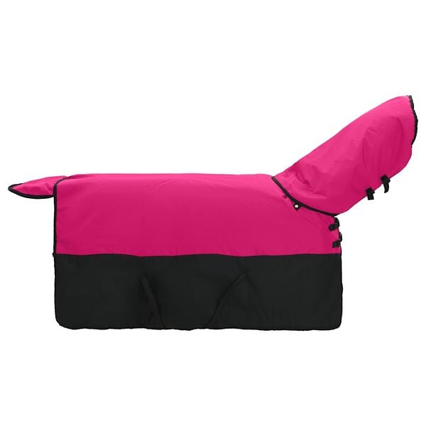 vidaXL Hestepledd Rosa og svart 115 cm Polyester