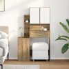vidaXL Sminkebord med d&oslash;r Artisan Eik 80 x 35 x 132 cm Konstruert tre