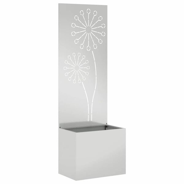 vidaXL Hageprivat skjerm Fretwork s&oslash;lv 50 x 140 cm Galvanisert st&aring;l