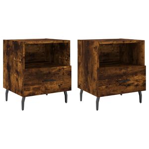 vidaXL Nattbord 2 stk r&oslash;kt eik 40x35x47,5 cm konstruert tre