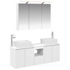 vidaXL Baderomsskapsett 4 pcs Hvit Konstruert tre