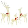 vidaXL Reinsdyrfamilie 3 stk. Varmhvit 67 x 26 x 127 cm PET