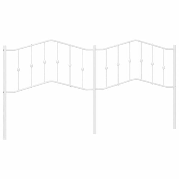 vidaXL Sengegavl i metall hvit 193 cm
