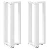 vidaXL Konsollbordben T-formet 2 stk hvit 25x28x(72-73) cm st&aring;l