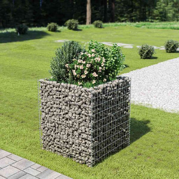 vidaXL Gabion h&oslash;ybed galvanisert st&aring;l 90x90x100 cm