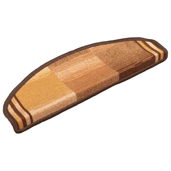 vidaXL Selvklebende trappematter 15 stk brun 65x21x4 cm