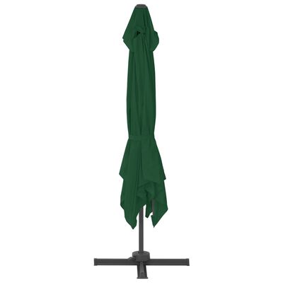 vidaXL Utendørs parasoll med bærbar base grønn