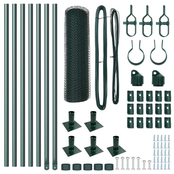 vidaXL Gjerdepåle grønn 10 x 0,5 m (25 mm nett) Stål og PVC