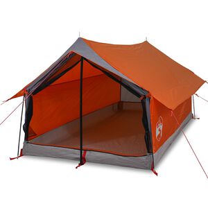 vidaXL Campingtelt 2 personer gr&aring; og oransje vanntett