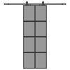 vidaXL Skyved&oslash;r med monteringssett svart 76x205 cm herdet glass