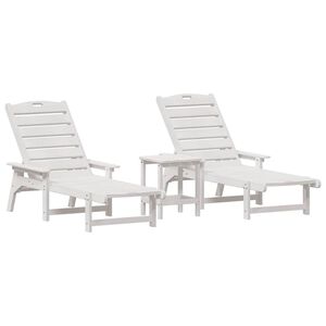 vidaXL Solstol 3 pcs Hvit Polyethylen