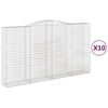 vidaXL Gabionkurver buede 10 stk 400x50x220/240 cm galvanisert jern