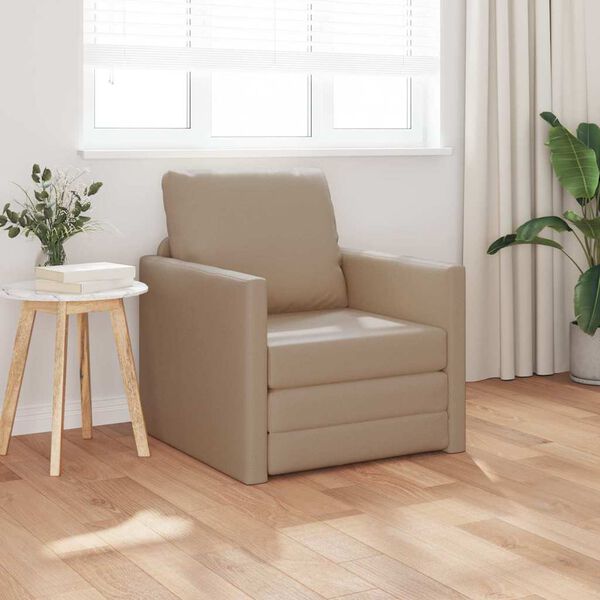 vidaXL Sofa seng Cappuccino 74 x 77 x 81 cm Kunstig lær