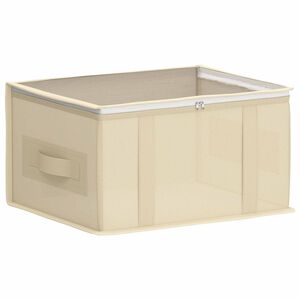vidaXL Lagerboks med gjennomsiktig toppvindu Krem 43 x 34 x 23 cm