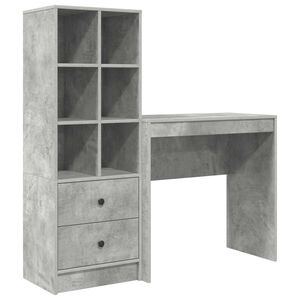 vidaXL Skrivebord Betonggr&aring; 125,5 x 40 x 127 cm 2 stk.