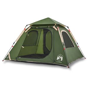 vidaXL Kuppeltelt for camping 4 personer gr&oslash;nn hurtigutl&oslash;ser