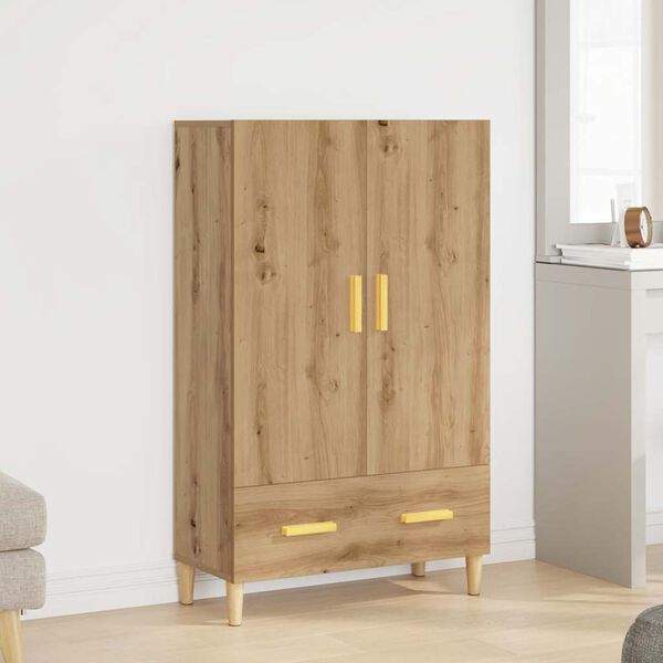 vidaXL Highboard artisan eik 70x31x115 cm konstruert tre