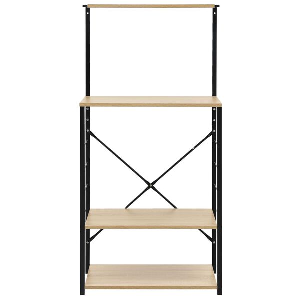 vidaXL Hylle til mikrobølgeovn svart eik 60x39,6x123 cm konstruert tre