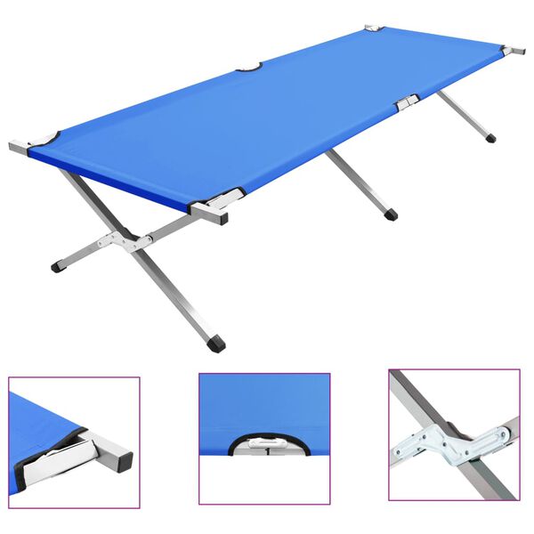 vidaXL Campingseng 210x80x48 cm XXL bl&aring;