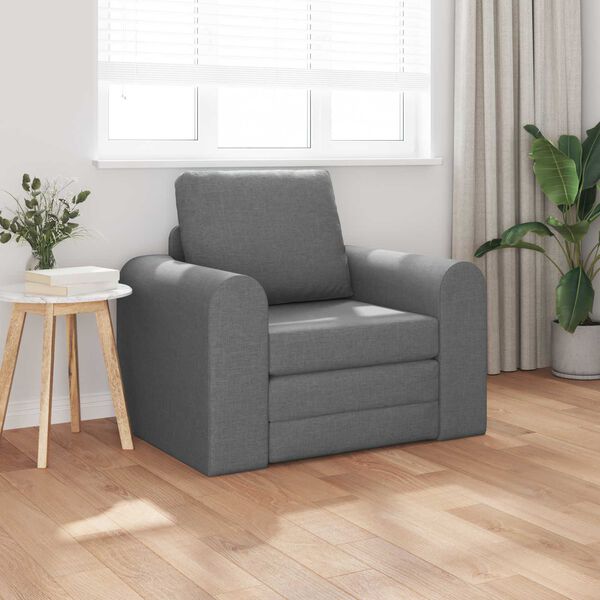 vidaXL Sammenleggbar Sofa seng M&oslash;rkegr&aring; 98 x 71 x 83 cm stoff