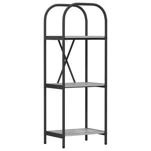 vidaXL Bokhylle 3 niv&aring;er 40 x 30 x 109 cm Konstruert tre Gr&aring; Sonoma