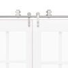 vidaXL Utstyrssett for skyvedør 183 cm rustfritt stål sølv