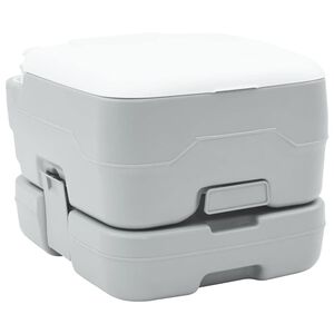 vidaXL Camping toalett Gr&aring; og hvit 41,5 x 36,5 x 30 cm Polyethylen