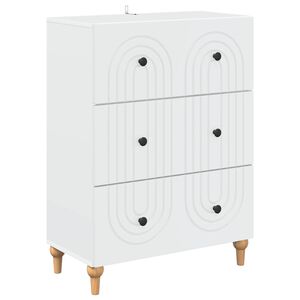 vidaXL Skuffeskap Hvit 66 x 34,5 x 90 cm Konstruert tre