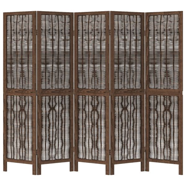 vidaXL Romdeler 5 paneler m&oslash;rkebrun heltre keisertre