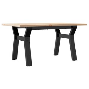 vidaXL Salongbord Y-ramme 80x50x40 cm heltre furu og st&aring;l