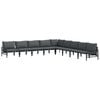 vidaXL Hagesofa Set 9 stk. Svart St&aring;l